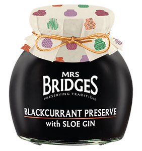 Mrs Bridges Blackcurrant Preserve with Sloe Gin - 340g