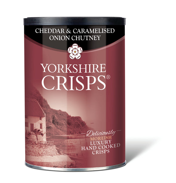 Yorkshire Crisps - Cheddar and Caramelised Onion Chutney - 95g drum